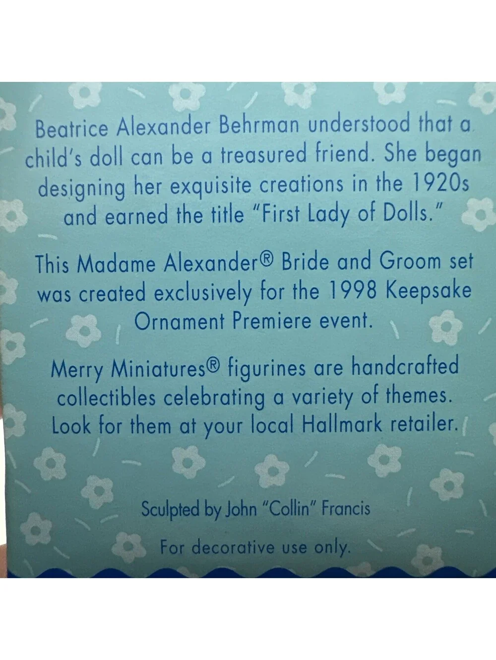 Hallmark - Merry Miniatures - Madame Alexander - Bride and Groom - 1998